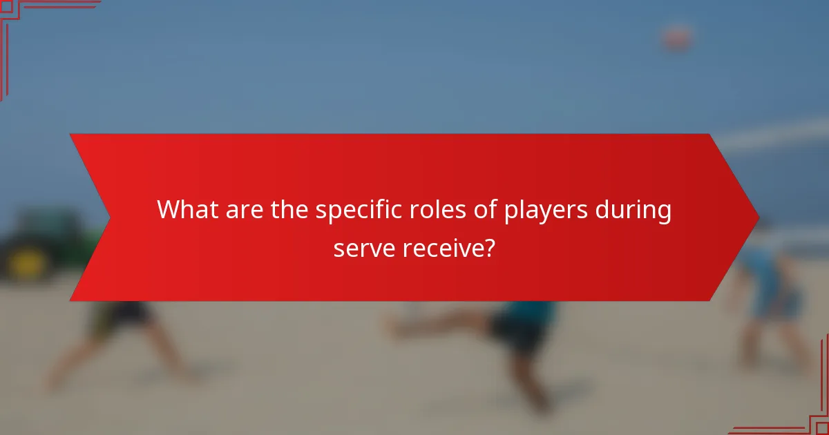 What are the specific roles of players during serve receive?